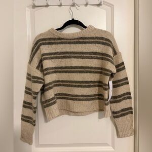NWT Spiritual Gangster Beige and Gray Striped Sweater